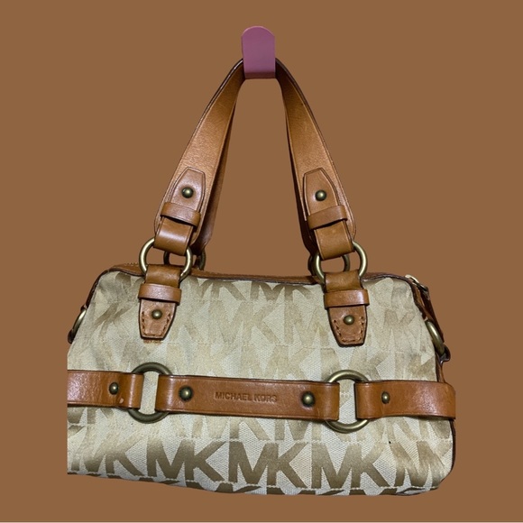Michael Kors Bags Vintage Michael Kors Handbag Leather Canvas Gold